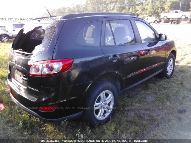 5NMSG3AB3AH383925 - 2010 HYUNDAI SANTA FE GLS BLACK photo 4