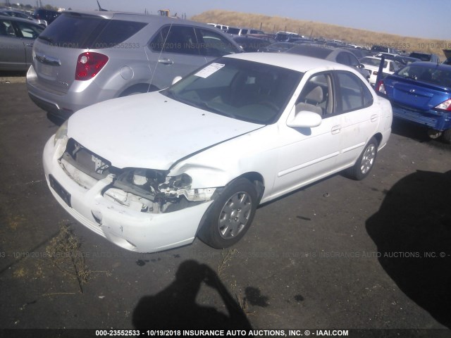 3N1CB51D12L610567 - 2002 NISSAN SENTRA XE/GXE WHITE photo 2