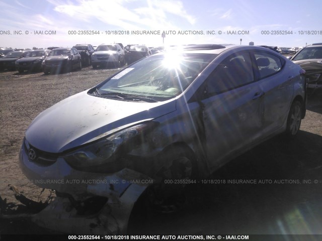 5NPDH4AE7DH217534 - 2013 HYUNDAI ELANTRA GLS/LIMITED SILVER photo 2