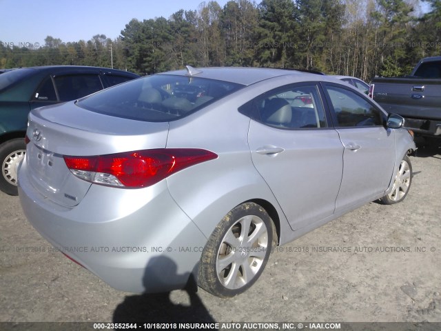 5NPDH4AE7DH217534 - 2013 HYUNDAI ELANTRA GLS/LIMITED SILVER photo 4