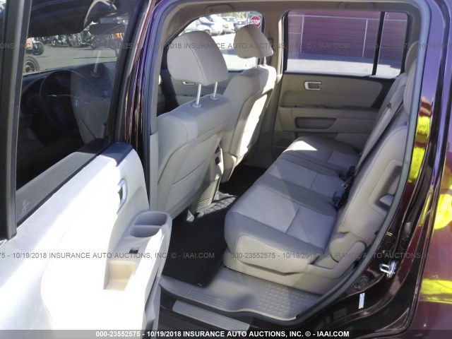 5FNYF3H25DB015481 - 2013 HONDA PILOT LX MAROON photo 8