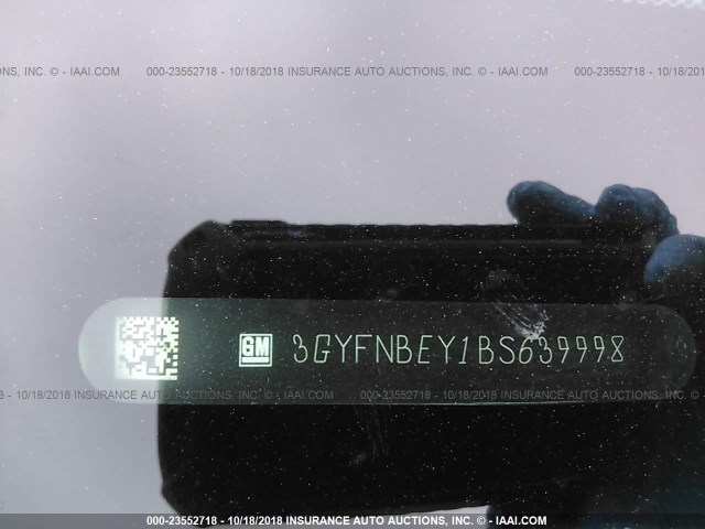 3GYFNBEY1BS639998 - 2011 CADILLAC SRX PERFORMANCE COLLECTION Күміс фото 9