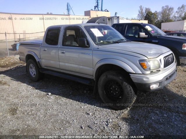 5TEGN92N12Z024100 - 2002 TOYOTA TACOMA DOUBLE CAB PRERUNNER SILVER photo 1