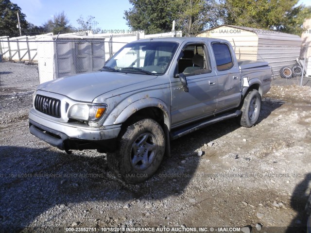 5TEGN92N12Z024100 - 2002 TOYOTA TACOMA DOUBLE CAB PRERUNNER SILVER photo 2