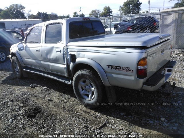 5TEGN92N12Z024100 - 2002 TOYOTA TACOMA DOUBLE CAB PRERUNNER SILVER photo 3