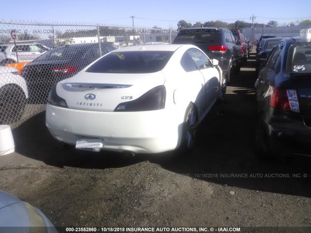 JN1CV6EK8AM100789 - 2010 INFINITI G37 SPORT WHITE photo 4