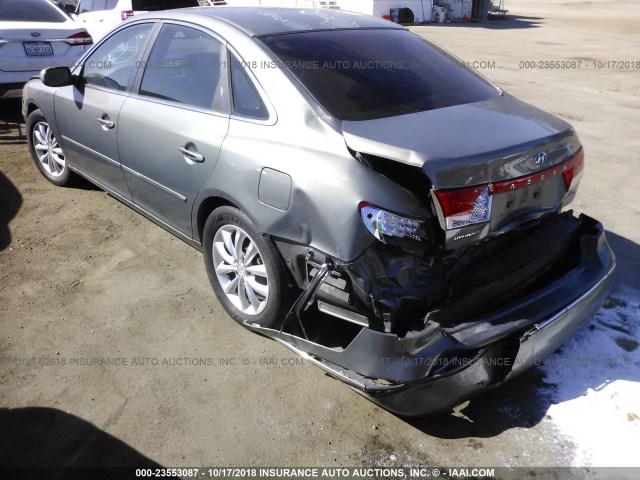 KMHFC46F96A099954 - 2006 HYUNDAI AZERA SE/LIMITED GRAY photo 3