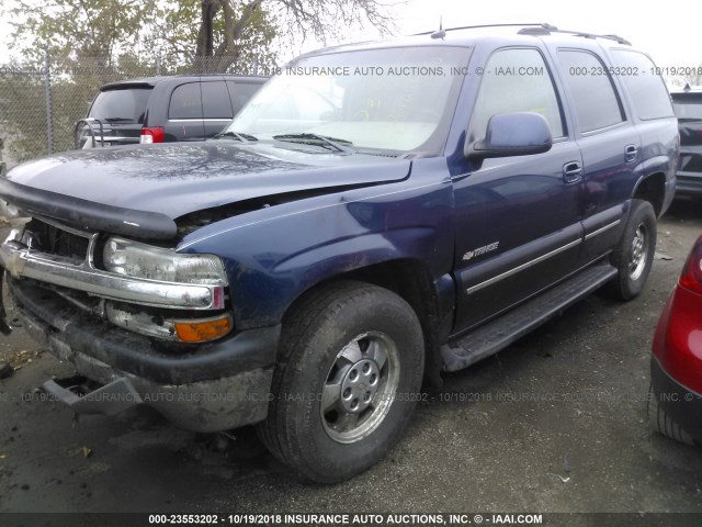 1GNEK13Z13J198609 - 2003 CHEVROLET TAHOE K1500 BLUE photo 2