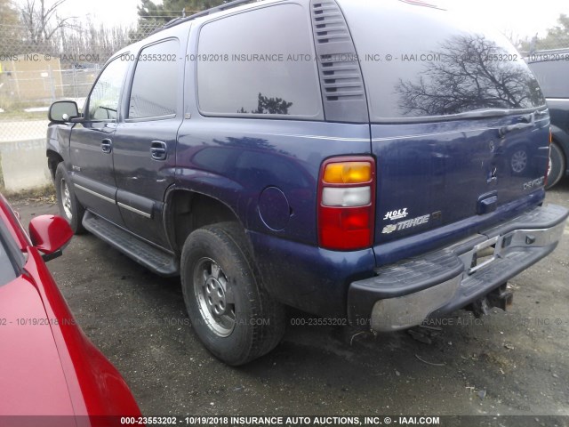 1GNEK13Z13J198609 - 2003 CHEVROLET TAHOE K1500 BLUE photo 3