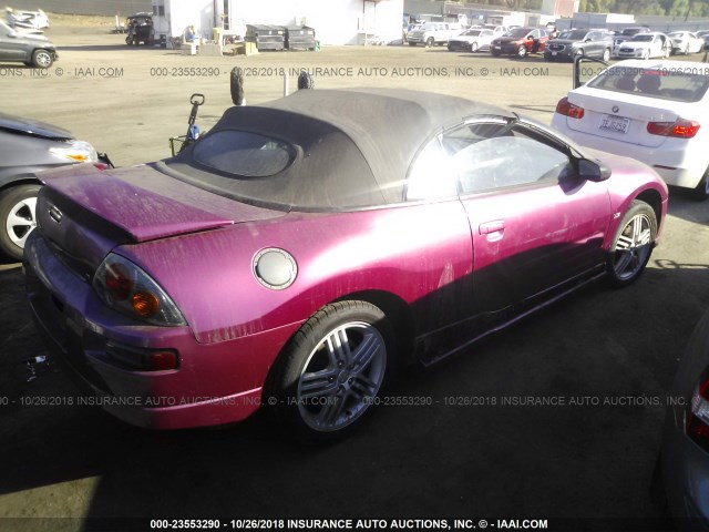 4A3AE55H95E001723 - 2005 MITSUBISHI ECLIPSE SPYDER GT PINK photo 4