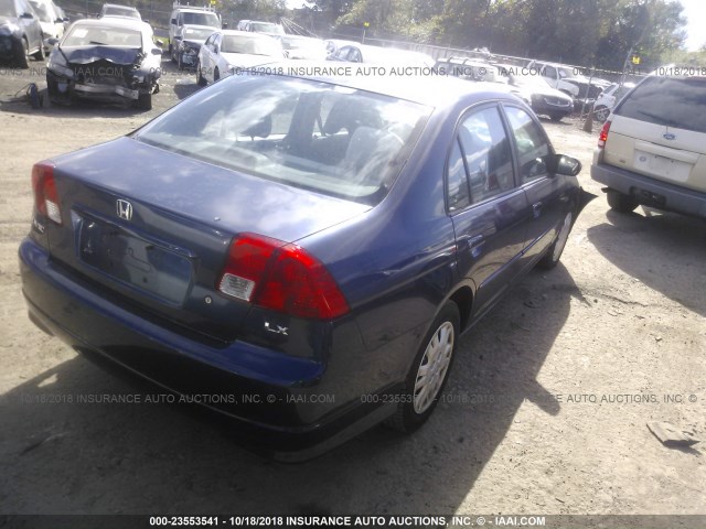 2HGES16524H503685 - 2004 HONDA CIVIC BLUE photo 4