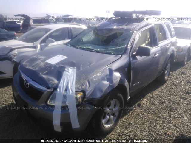 4F2CZ49H18KM14990 - 2008 MAZDA TRIBUTE HYBRID SILVER photo 2