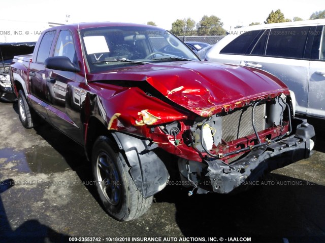 1D7HE48K57S245205 - 2007 DODGE DAKOTA QUAD SLT RED photo 1