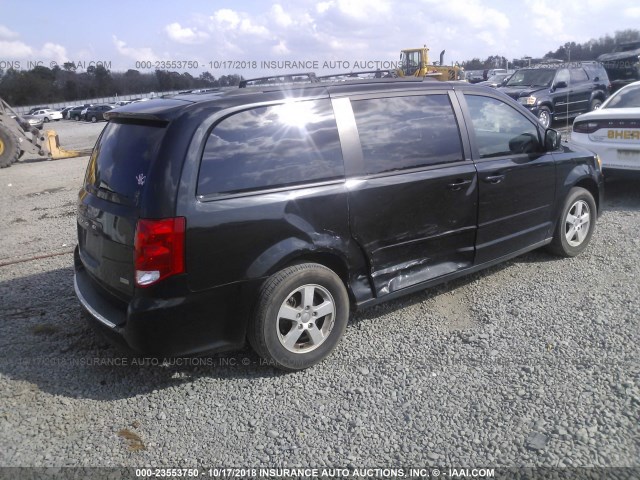 2C4RDGCG9CR218848 - 2012 DODGE GRAND CARAVAN SXT BLACK photo 4