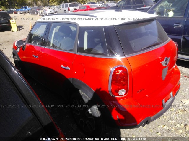 WMWZC3C50CWL82746 - 2012 MINI COOPER S COUNTRYMAN RED photo 3