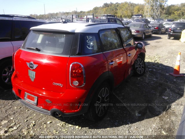 WMWZC3C50CWL82746 - 2012 MINI COOPER S COUNTRYMAN RED photo 4