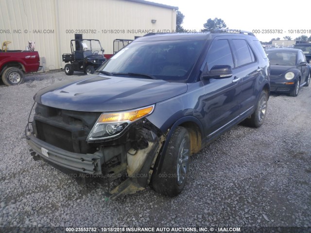 1FM5K8D83DGC20630 - 2013 FORD EXPLORER XLT GRAY photo 2