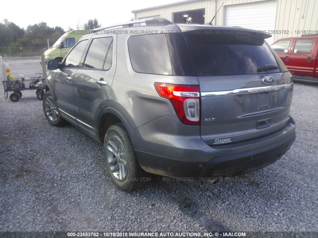 1FM5K8D83DGC20630 - 2013 FORD EXPLORER XLT GRAY photo 3