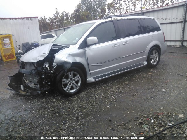 2D4RN5DX0AR411695 - 2010 DODGE GRAND CARAVAN SXT SILVER photo 2