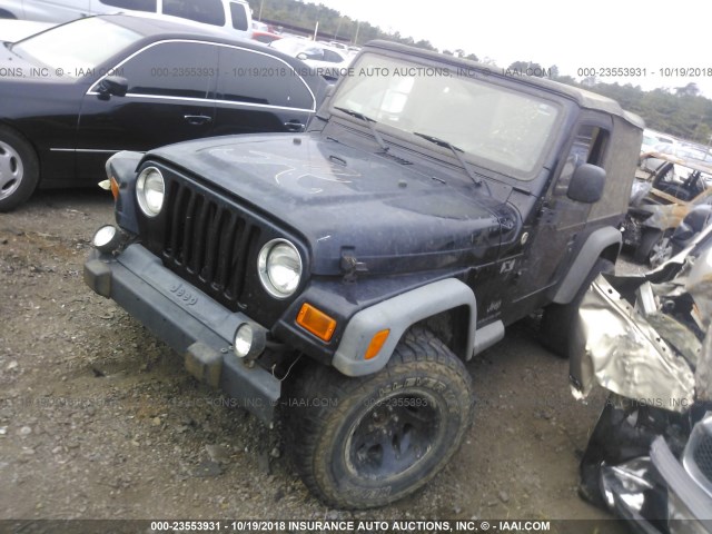 1J4FA39S16P730829 - 2006 JEEP WRANGLER X BLUE photo 2