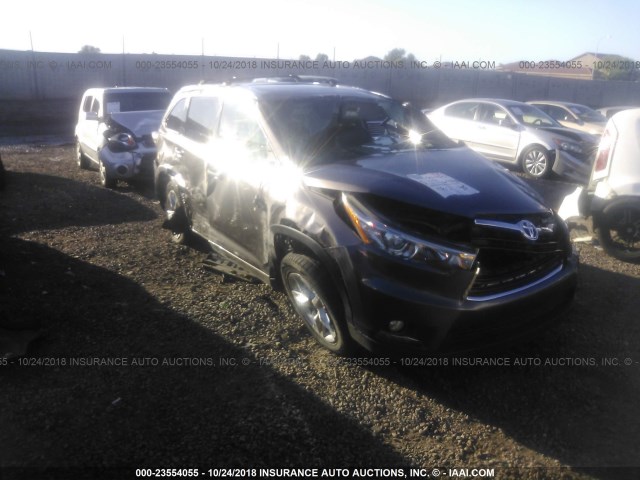 5TDYKRFH0FS120157 - 2015 TOYOTA HIGHLANDER LIMITED/LTD PLATINUM GRAY photo 1