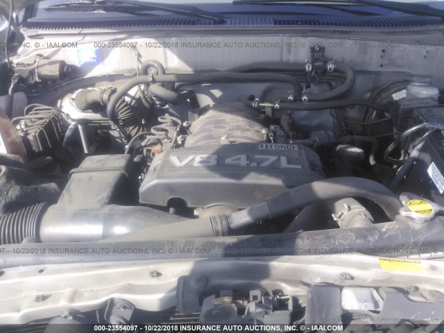 5TDBT44A97S289655 - 2007 TOYOTA SEQUOIA SR5 SILVER photo 10