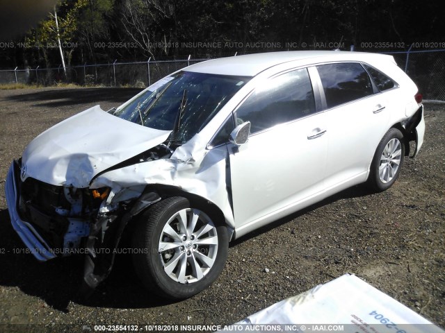 4T3ZA3BB3DU080061 - 2013 TOYOTA VENZA LE/XLE WHITE photo 2