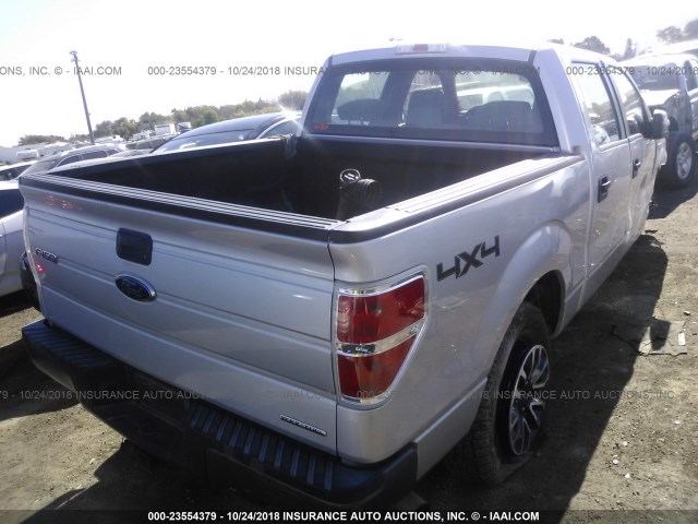 1FTFW1EF0EKE10191 - 2014 FORD F150 SUPERCREW SILVER photo 4