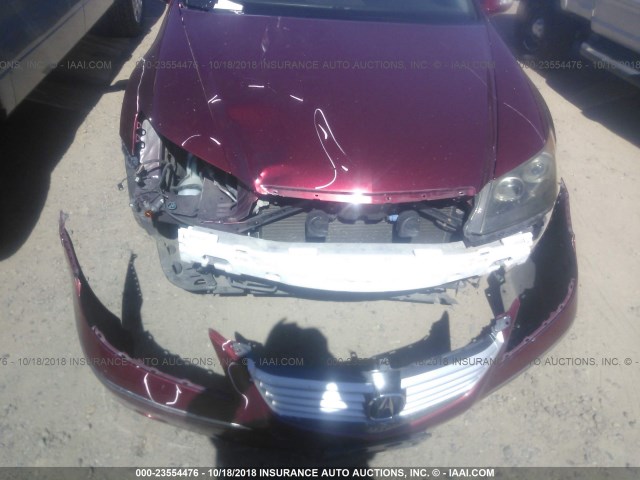 JH4KB16586C009367 - 2006 ACURA RL MAROON photo 6