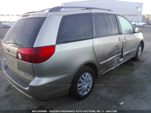 5TDZA23C76S464687 - 2006 TOYOTA SIENNA CE/LE GOLD photo 4