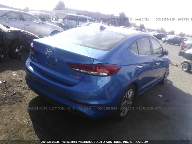 5NPD84LF6HH036100 - 2017 HYUNDAI ELANTRA SE/VALUE/LIMITED BLUE photo 4