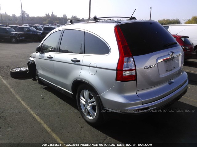 JHLRE4H59AC002896 - 2010 HONDA CR-V EX SILVER photo 3