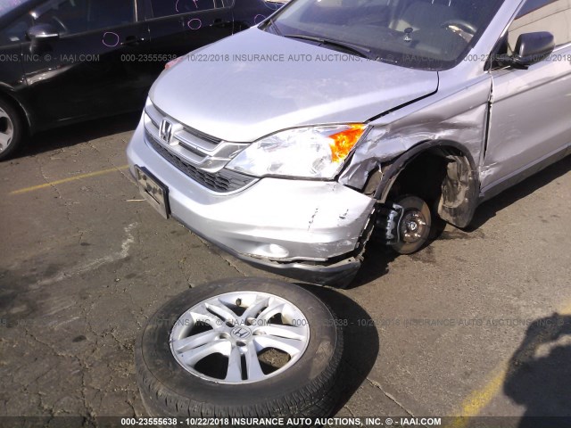 JHLRE4H59AC002896 - 2010 HONDA CR-V EX SILVER photo 6