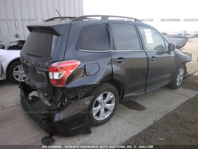 JF2SJARC9FH513963 - 2015 SUBARU FORESTER 2.5I LIMITED GRAY photo 4