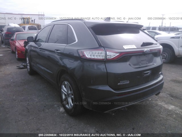 2FMPK3J85GBB51726 - 2016 FORD EDGE SEL GRAY photo 3