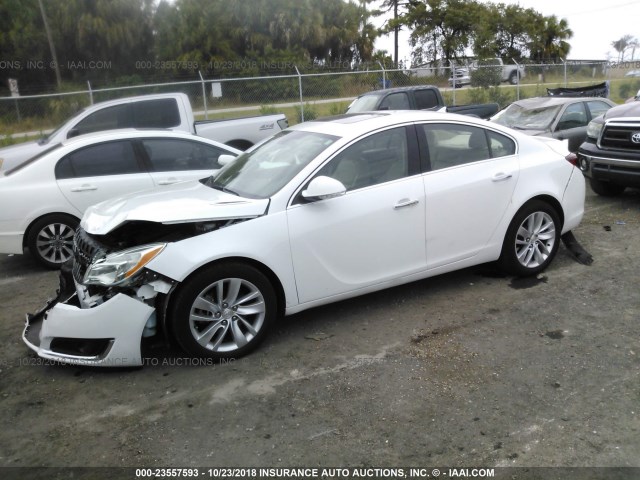 2G4GN5EX5E9310883 - 2014 BUICK REGAL PREMIUM WHITE photo 2