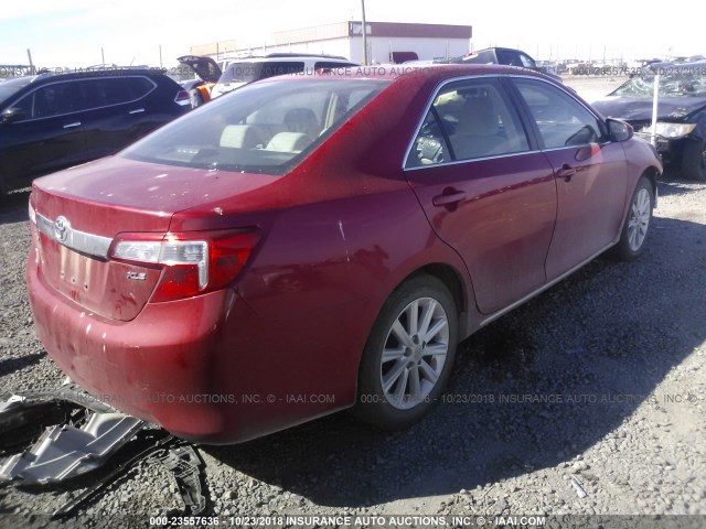 4T4BF1FK1CR245040 - 2012 TOYOTA CAMRY SE/LE/XLE 红色 照片 4