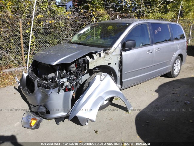 2C4RDGBG4FR551027 - 2015 DODGE GRAND CARAVAN SE SILVER photo 2