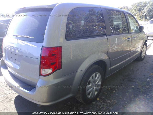 2C4RDGBG4FR551027 - 2015 DODGE GRAND CARAVAN SE SILVER photo 4