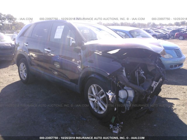 5XYKT3A69FG556430 - 2015 KIA SORENTO LX MAROON photo 1