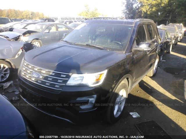 1FM5K8DH2HGB50656 - 2017 FORD EXPLORER XLT BLACK photo 2