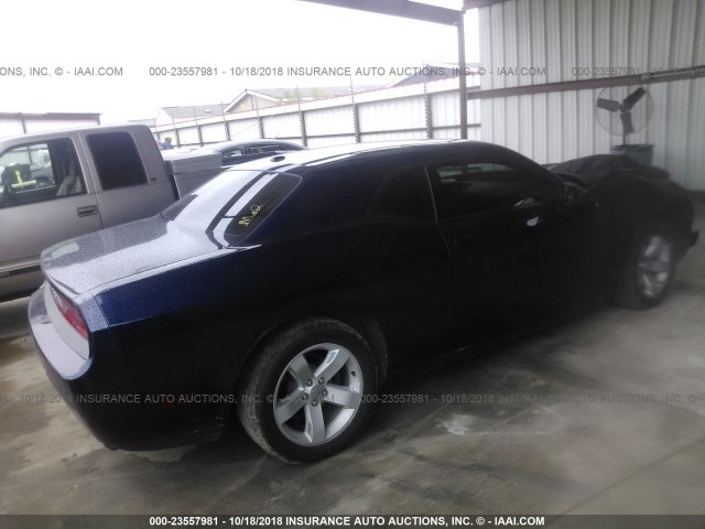 2C3CDYAG9DH581905 - 2013 DODGE CHALLENGER SXT Dark Blue photo 4