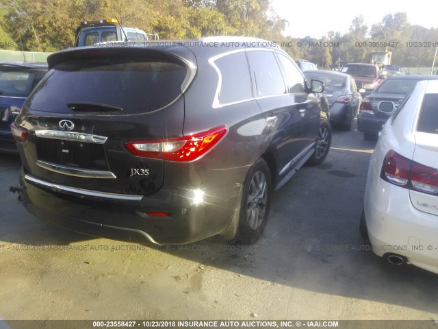 5N1AL0MM3DC340770 - 2013 INFINITI JX35 BLACK photo 4