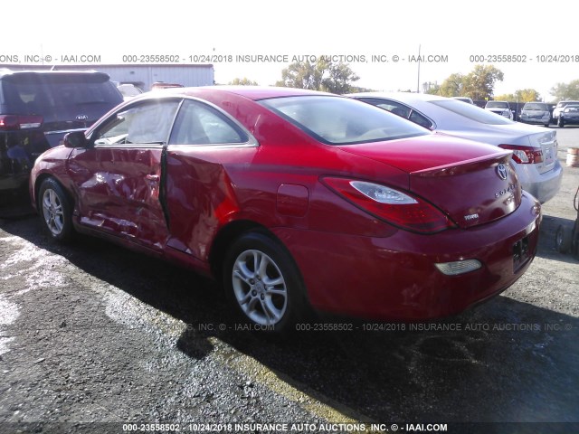 4T1CE30P28U762081 - 2008 TOYOTA CAMRY SOLARA SE/SLE/SPORT RED photo 3