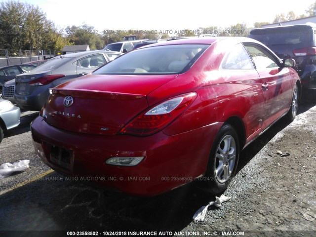 4T1CE30P28U762081 - 2008 TOYOTA CAMRY SOLARA SE/SLE/SPORT RED photo 4