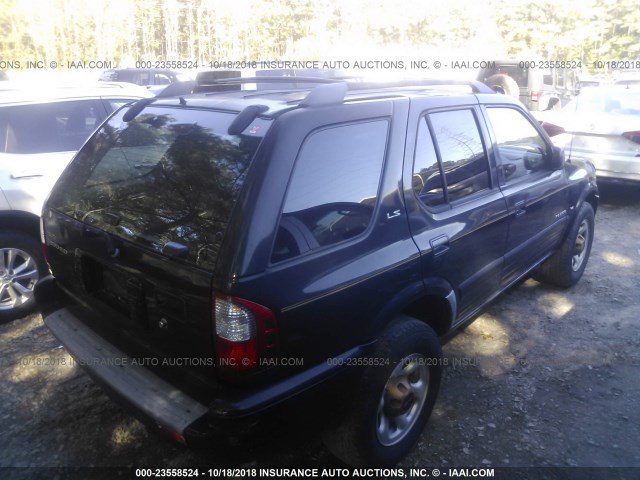 4S2CK58W314357474 - 2001 ISUZU RODEO S/LS/LSE BLACK photo 4