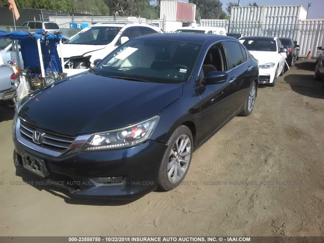 1HGCR2F58EA251580 - 2014 HONDA ACCORD SPORT BLUE photo 2