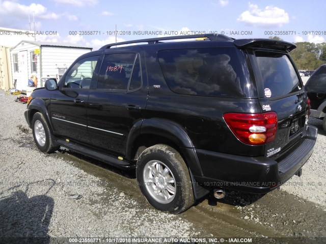 5TDZT38A63S143579 - 2003 TOYOTA SEQUOIA LIMITED BLACK photo 3