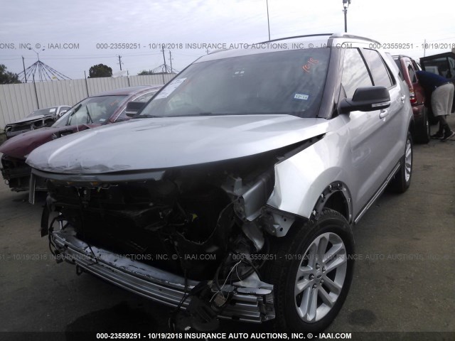 1FM5K7D88HGB62448 - 2017 FORD EXPLORER XLT SILVER photo 2