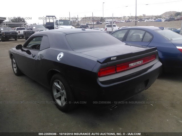 2C3CDYAG0CH148049 - 2012 DODGE CHALLENGER SXT BLUE photo 3